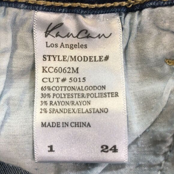 KanCan Stretch Denim Raw Hem Mini Skirt Jr 1 - Picture 2 of 4